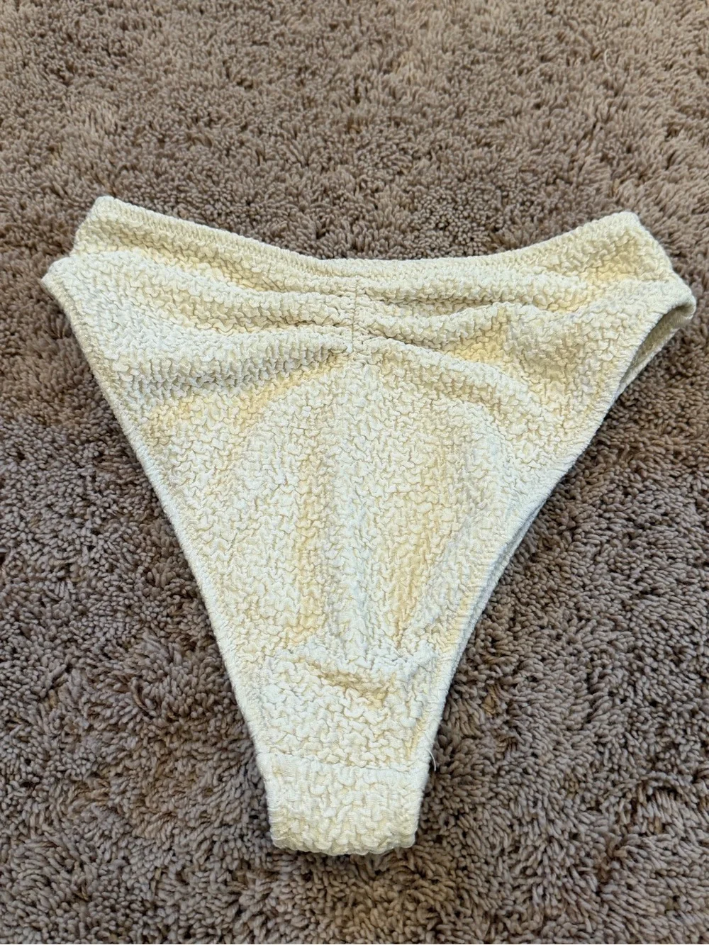 NWT new large free people montce Paula high waist bikini swim bottom oat texture